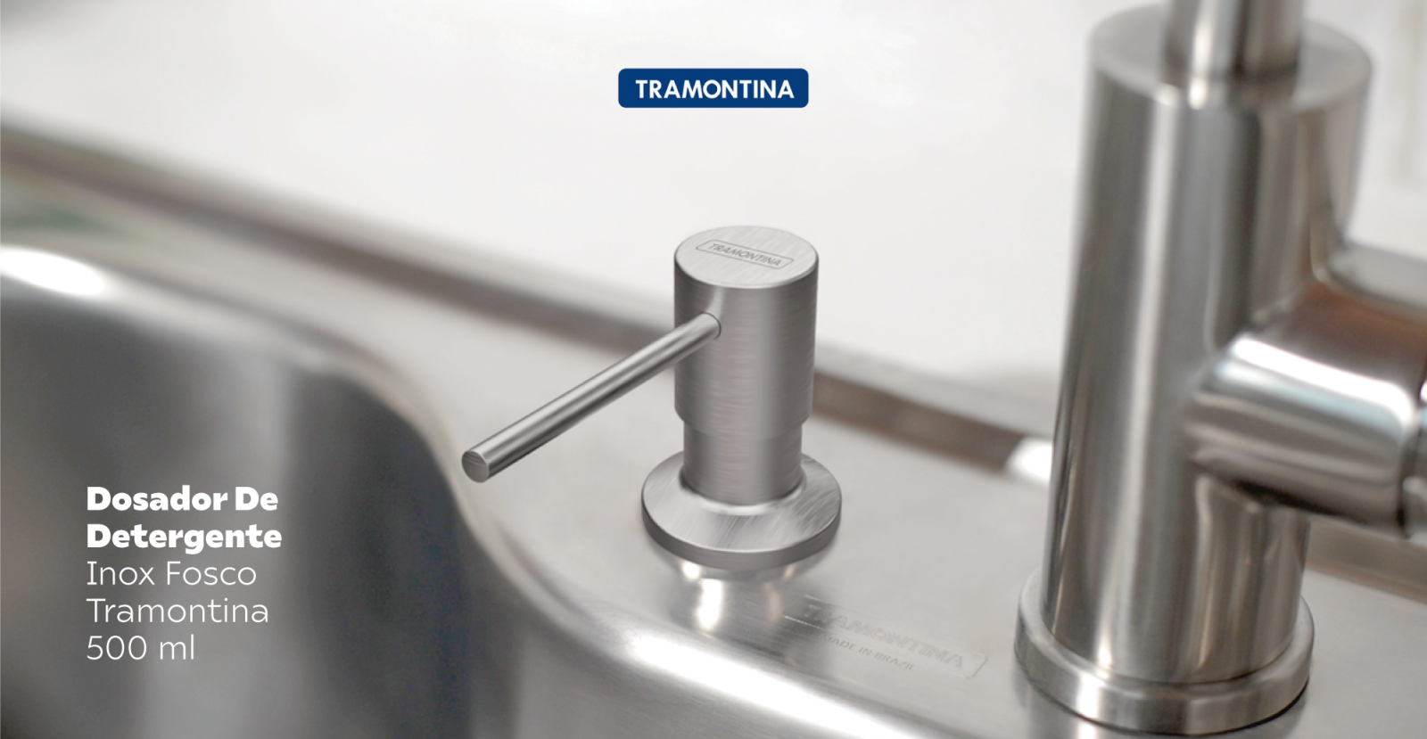 Dosador De Detergente Aço Inox Fosco - Tramontina - 500 ml