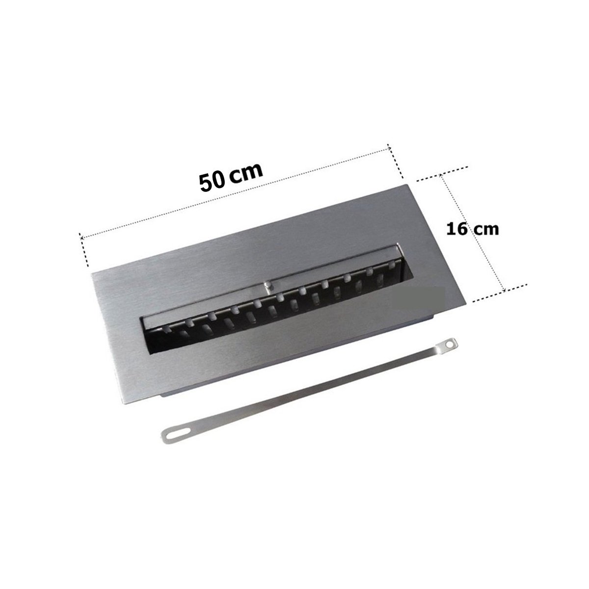 Queimador Ecológico Inox S50 Para Lareira (50cmx16cm)